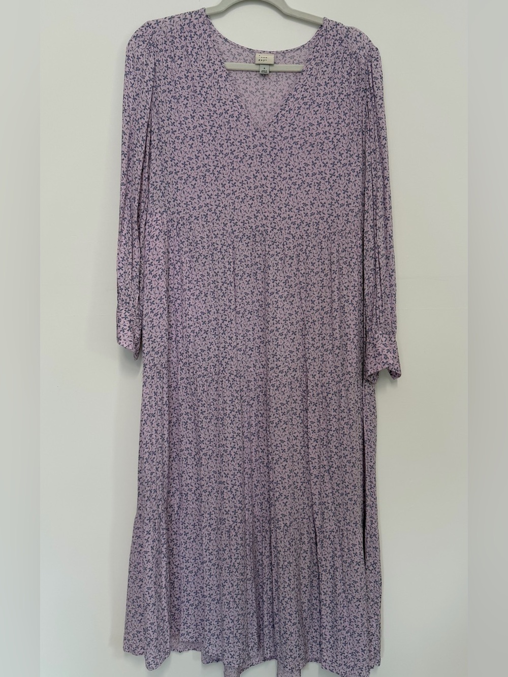 a new day Lavender Floral Long Sleeve Midi Dress